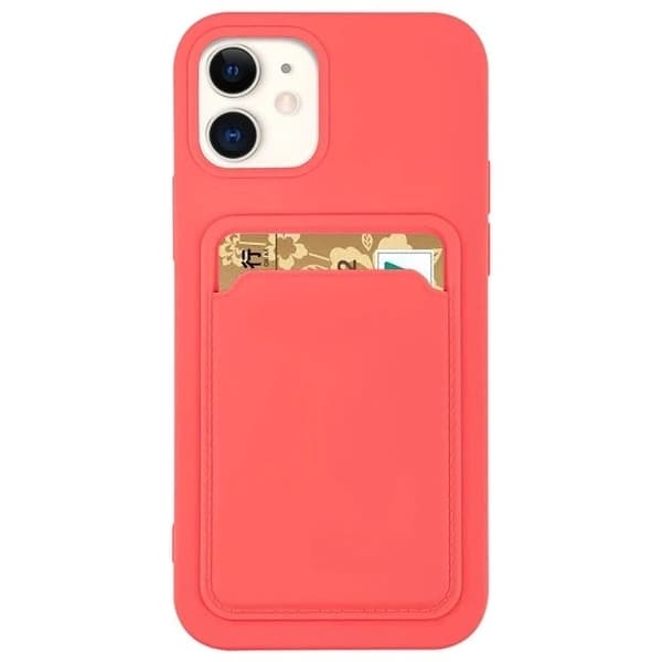 Card Case Skal med Korthållare iPhone 12 Pro - Korall