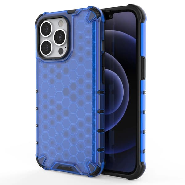 Honeycomb Hybrid Skal iPhone 13 Pro - Transparent/Blå