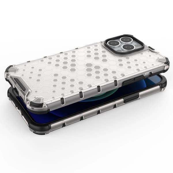Honeycomb Hybrid Skal iPhone 13 Pro Max - Transparent/Blå