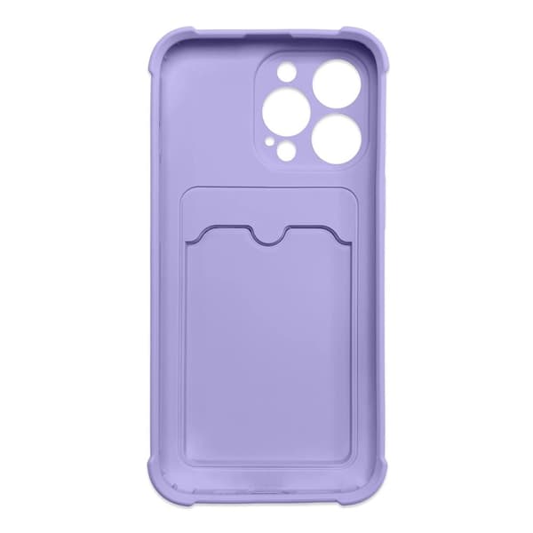Card Armor Case Skal med Korthållare iPhone 12 Pro - Ljuslila