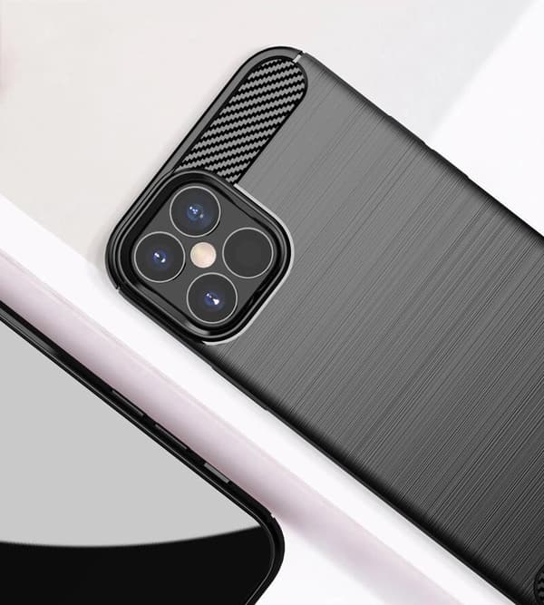 Carbon Case Flexibelt Skal iPhone 12 Pro Max - Svart