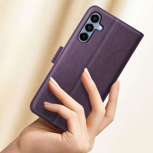 Fodral till Samsung Galaxy A15 - AVIZAR - Chesterfield - Plånbok och videohållare - Lila