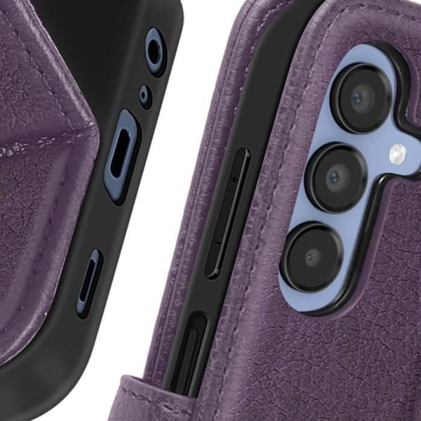 Fodral till Samsung Galaxy A15 - AVIZAR - Chesterfield - Plånbok och videohållare - Lila