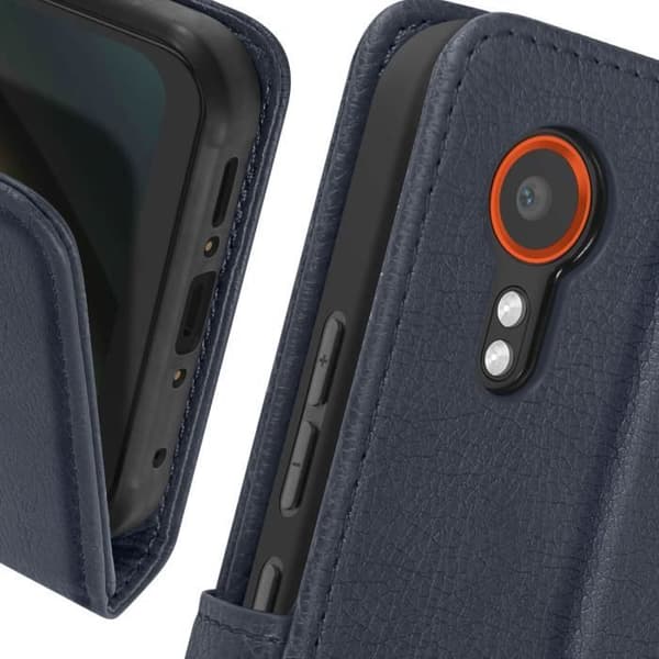 Fodral till Samsung Galaxy Xcover 7 - AVIZAR - Wallet Flip and Video Support - Midnight Blue