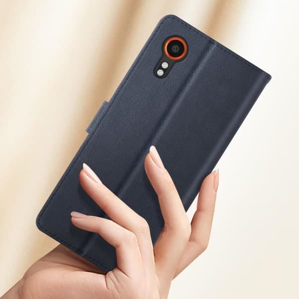 Fodral till Samsung Galaxy Xcover 7 - AVIZAR - Wallet Flip and Video Support - Midnight Blue