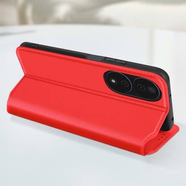 Fodral till Honor 90 Smart - AVIZAR - Röd - Flip-korthållare och videostöd