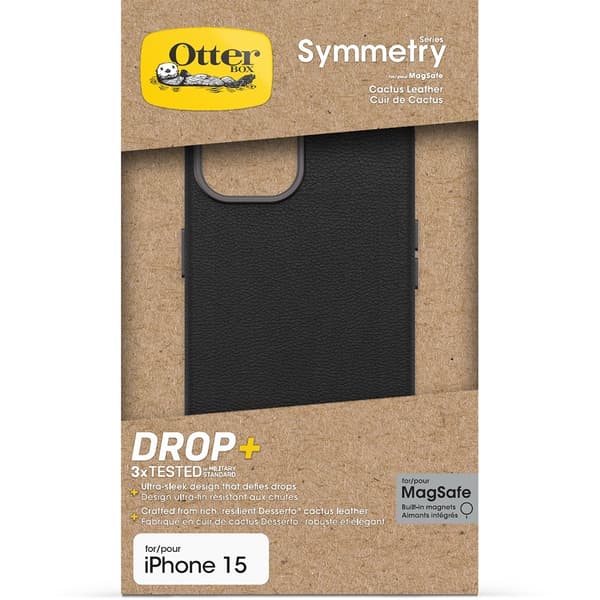 Otterbox iPhone 13/iPhone 14/iPhone 15 Skal Symmetry Cactus Leather MagSafe Noir Ash