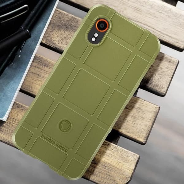 Fodral till Samsung Galaxy Xcover 7 Silikon Stötsäkert präglat mönster Fern Green