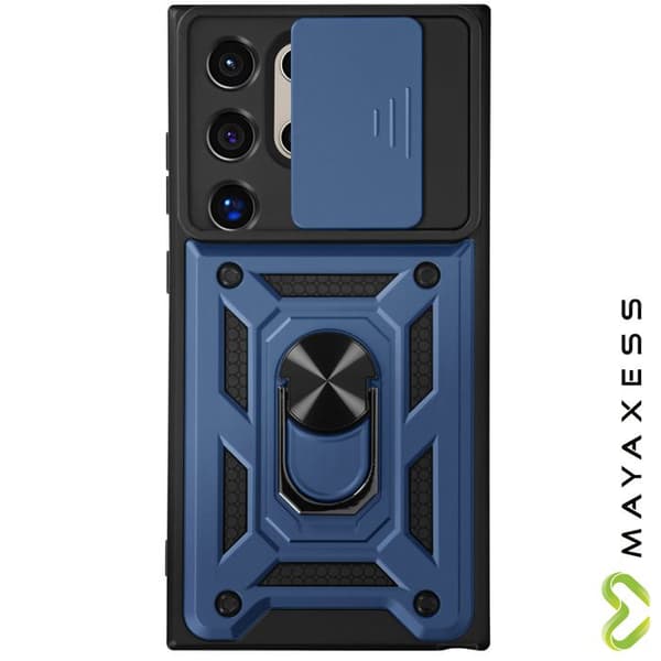 Fodral till Samsung Galaxy S24 Ultra Ring Sliding Camera Cover Mayaxess Midnight Blue