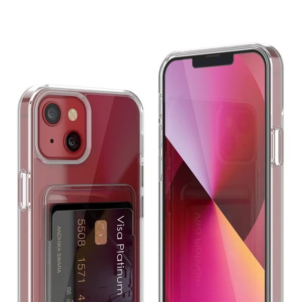 iPhone 13 Mobilskal med Korthållare Rvelon - Transparent