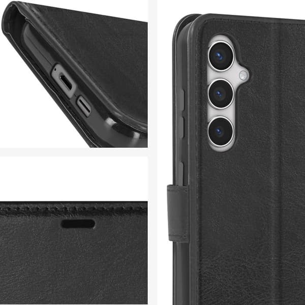Fodral för Samsung S24 Plånboksställ Funktion med handledsrem Mayaxess Svart
