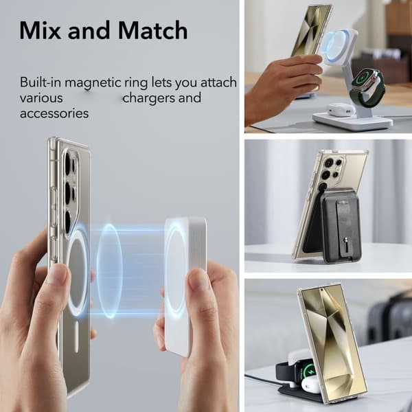 ESR Samsung Galaxy S24 Ultra Kuori Classic Hybrid HaloLock Läpinäkyvä