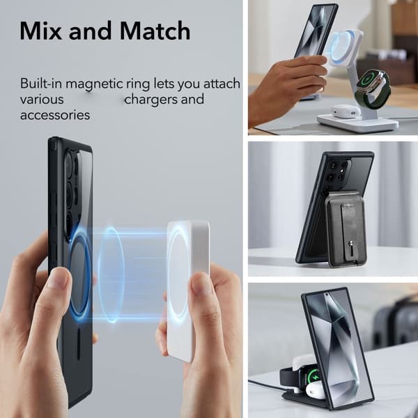 ESR Samsung Galaxy S24 Ultra Skal Classic Hybrid HaloLock Clear Black