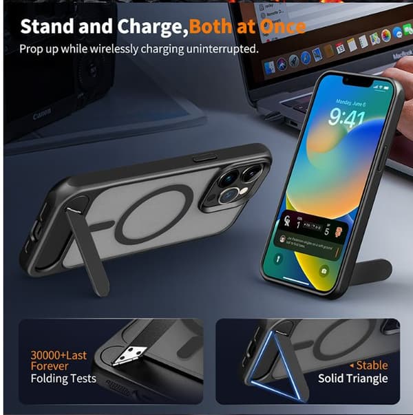 INF Puhelinkuori magneettitelineellä iPhone 15 -sarjalle iPhone 15