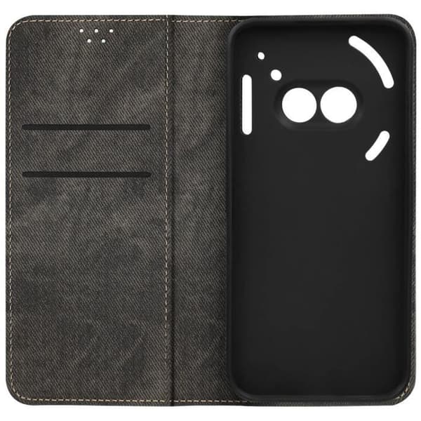 Fodral för Nothing Phone 2a Denim Texture Flip Plånbok och Stativ Svart