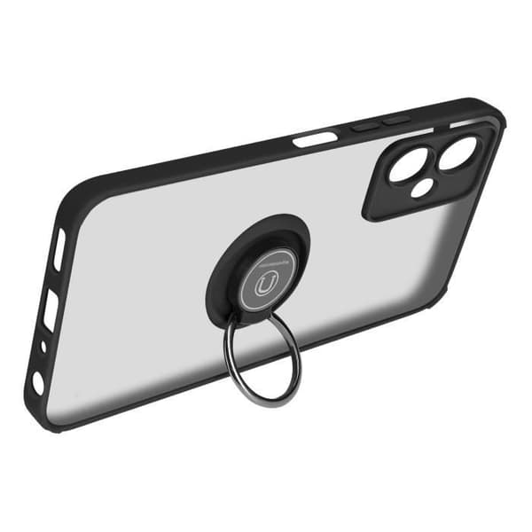 Smartphonefodral - AVIZAR - Motorola Moto G54 - Metallring - Videostöd - Svart