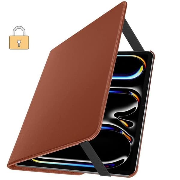 Flipfodral för iPad Pro 11 2024 - AVIZAR - 360 Roterande Folio - Brun - Syntet - Unisex