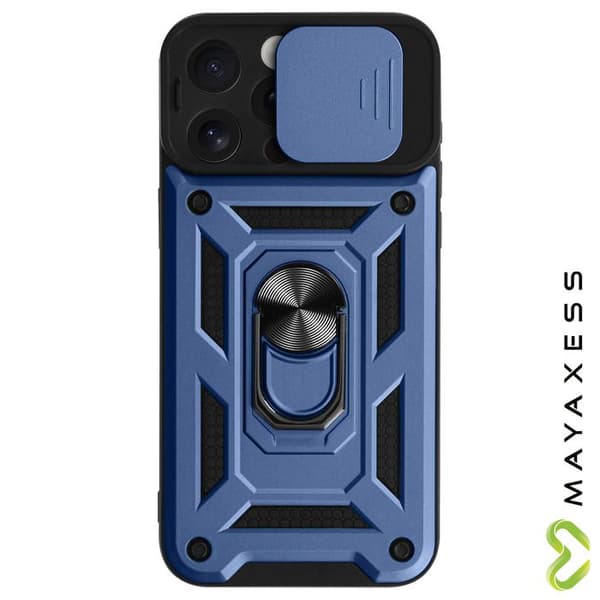 Skydd för iPhone 15 Pro - MAYAXESS - Mörknatt - Styv - Stötbeständig - Unisex