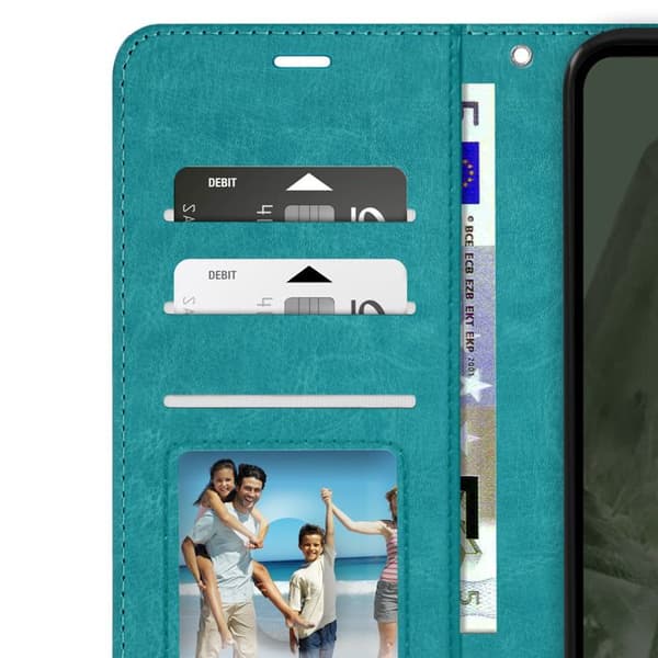 Fodral till Google Pixel 8 - MAYAXESS - Funktion för plånboksställ - Turkos