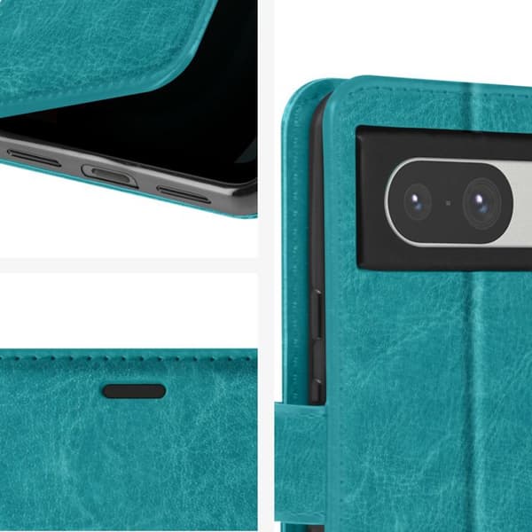 Fodral till Google Pixel 8 - MAYAXESS - Funktion för plånboksställ - Turkos