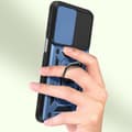 Miniatyrbild 2 av 4: Fodral för Samsung Galaxy A15 Ring Support Sliding Camera Cover Mayaxess Night Blue