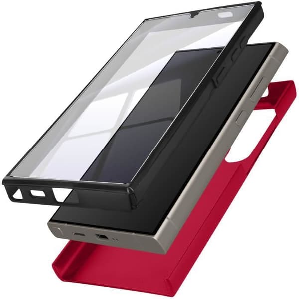 AVIZAR Helfodral till Samsung S24 Ultra - Röd - Stel - Soft Touch - Tunn och lätt design