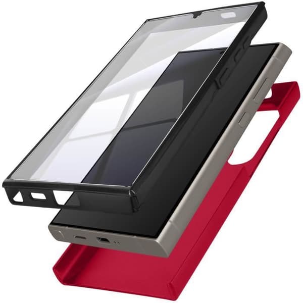 AVIZAR Helfodral till Samsung S24 Ultra - Röd - Stel - Soft Touch - Tunn och lätt design