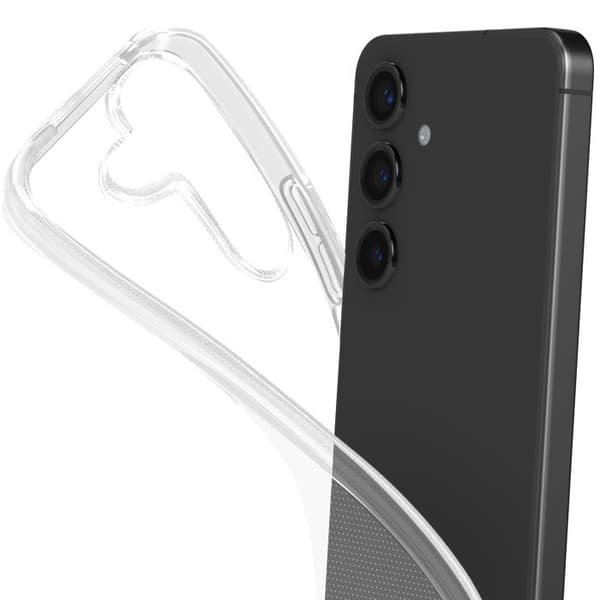 Fodral till Samsung Galaxy S24 - MAYAXESS - Mjuk silikon - Genomskinlig - Upphöjda kanter - Kameraskydd