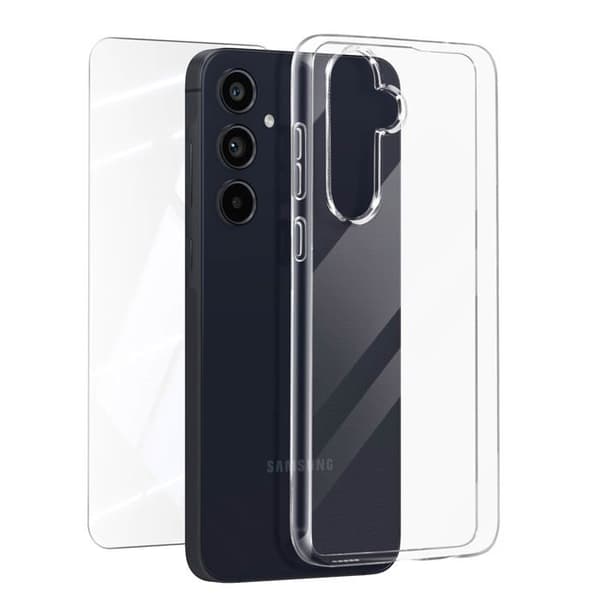 Skyddspaket för Samsung Galaxy A35 5G - MAYAXESS - Fodral och 9H härdat glas - Genomskinlig