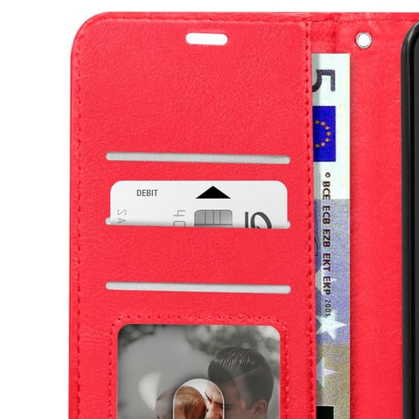 Fodral för Honor 90 Smart Wallet Stand Funktion med handledsrem Mayaxess Red