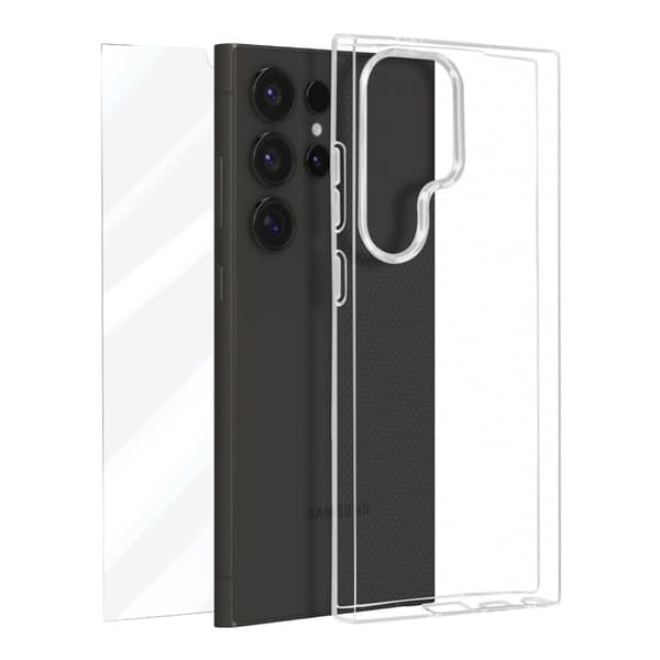 Skyddspaket för Samsung Galaxy S24 Ultra - MAYAXESS - Fodral och 9H härdat glas - Transparent