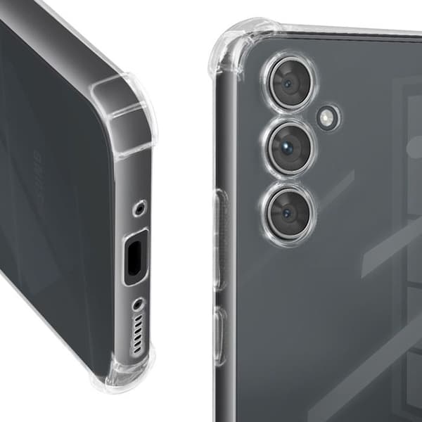Mobilskal - MAYAXESS - Samsung Galaxy A54 - Mjuk Silikon - Transparent - Förhöjda Kantar