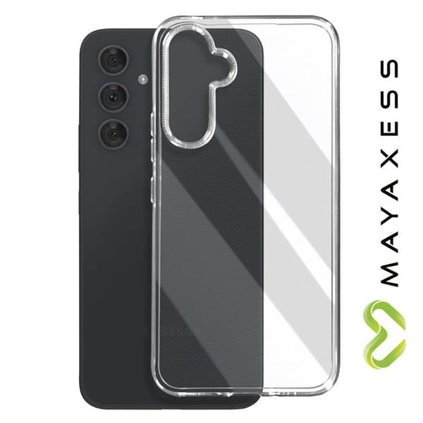 Mobilskal - MAYAXESS - Samsung Galaxy A54 - Mjuk Silikon - Transparent - Förhöjda Kantar