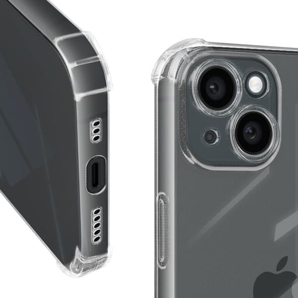 Coque Antichock - MAYAXESS - iPhone 15 - Transparent - Förstärkta Hörnen - Lätt Design