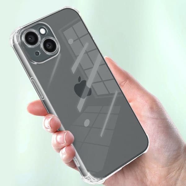 Coque Antichock - MAYAXESS - iPhone 15 - Transparent - Förstärkta Hörnen - Lätt Design