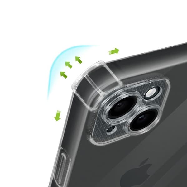 Coque Antichock - MAYAXESS - iPhone 15 - Transparent - Förstärkta Hörnen - Lätt Design