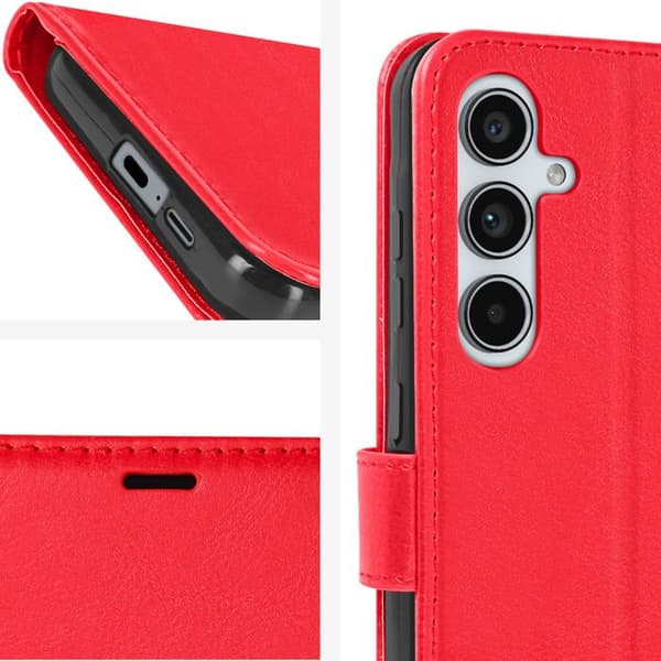 Fodral till Samsung A55 - MAYAXESS - Funktion för plånboksställ - Röd