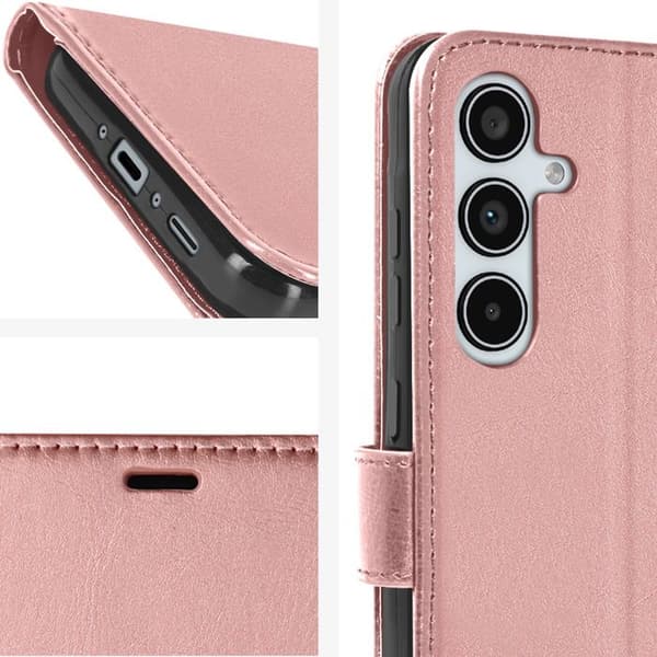 Plånboksfodral till Samsung A35 5G - MAYAXESS - Champagnerosa - Stativ och armbandsfunktion