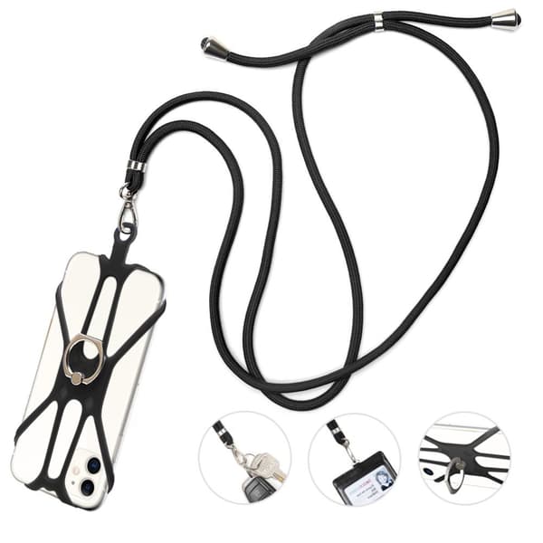 INF Nylon Lanyard puhelinkotelo Musta