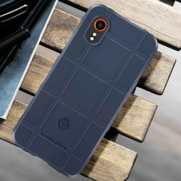 Fodral till Samsung Galaxy Xcover 7 Silikon Stötsäkert präglat mönster midnattsblå