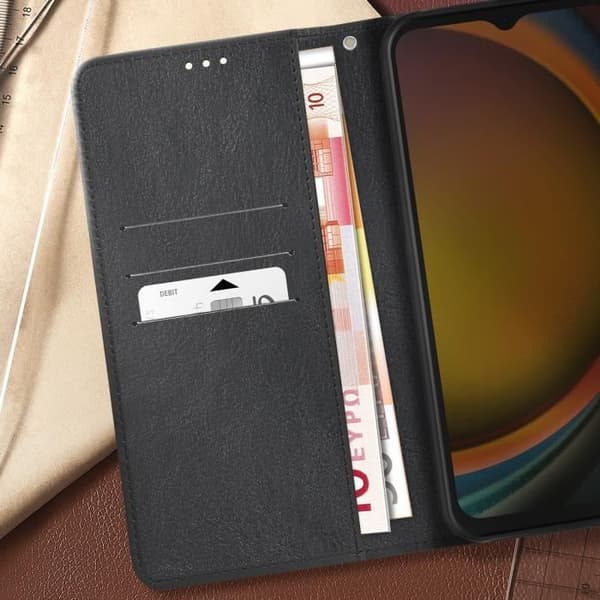 Fodral till Samsung Galaxy Xcover 7 Vintage Design Flip Wallet Black