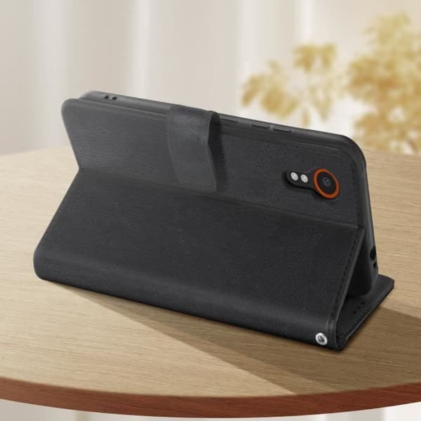 Fodral till Samsung Galaxy Xcover 7 Vintage Design Flip Wallet Black