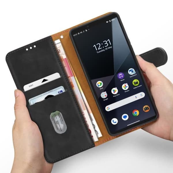 Fodral för Sony Xperia 10 VI - AVIZAR - Portföljskydd - Heltäckande skydd - Kortfack