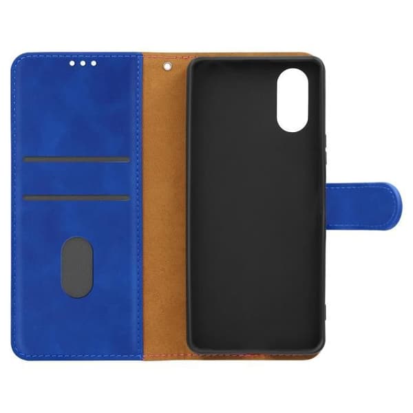 Etui för Sony Xperia 10 VI Fodral Plånbok Blå - AVIZAR - Semi-rigid - Syntetisk - Slät