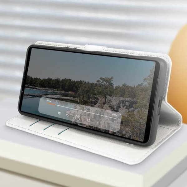 Etui för Sony Xperia 1 VI - AVIZAR - Portföljfickan med magnetflik - Vit