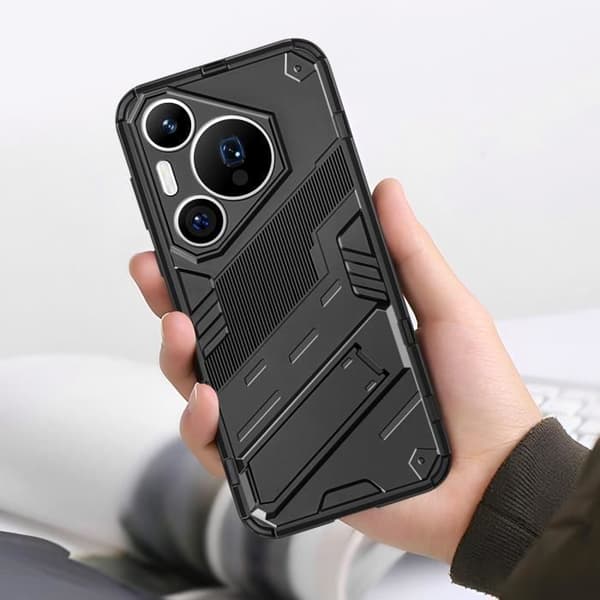 Fodral till Huawei Pura 70 Pro med stöd för stöd för stöd Svart - AVIZAR - Stel - Syntet - Blandat