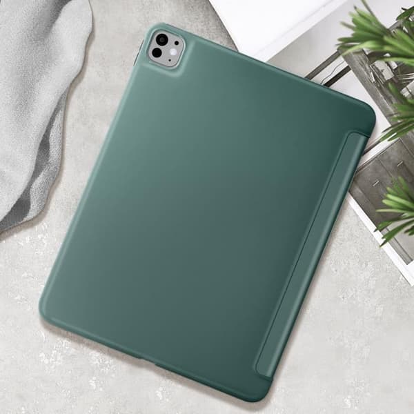 Fodral för iPad Pro 11 2024 - AVIZAR - Vikbart flip-stöd för flera positioner - Mörkgrön
