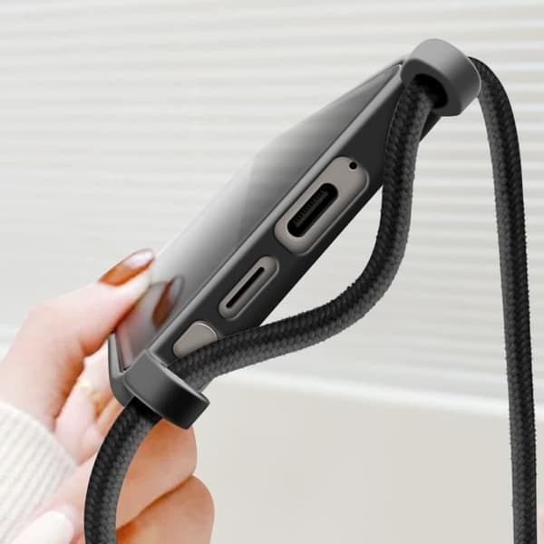 Fodral till Samsung Galaxy S24 Ultra - AVIZAR - Corda - Justerbar sladd - Svart