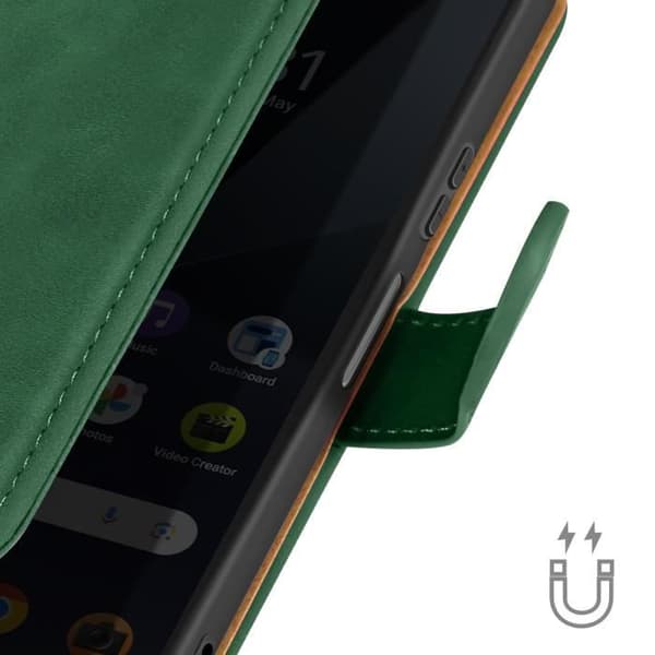 Etui för Sony Xperia 10 VI - AVIZAR - Fodral med klaff - Grön - Semi-styv - Kortfack