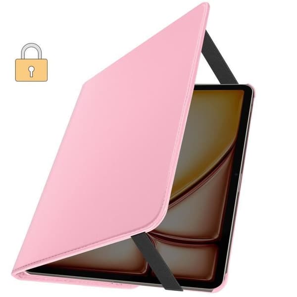 Flipfodral för iPad Air 13 2024 - AVIZAR - 360 Roterande Folio - Rosa - Stativhållare